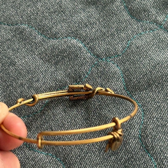 Alex & Ani gold tone Poseidon Trident horizontal wrap bangle bracelet - Picture 3 of 5